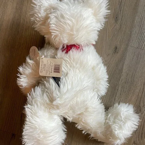 Boyds Bears White B. Everluvin Bear Plush Jointed 17" Tall Hearts - Picture 6 of 6
